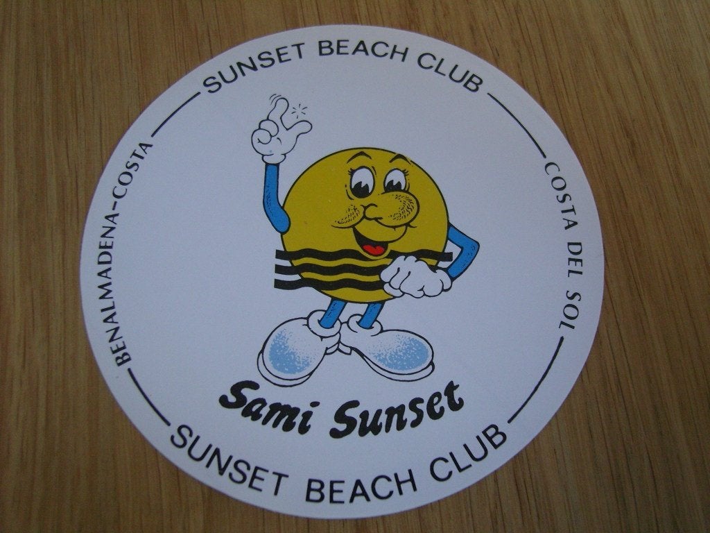 sticker sunset beach club sami sunset benalmadena spanje *, Ophalen, Zo goed als nieuw