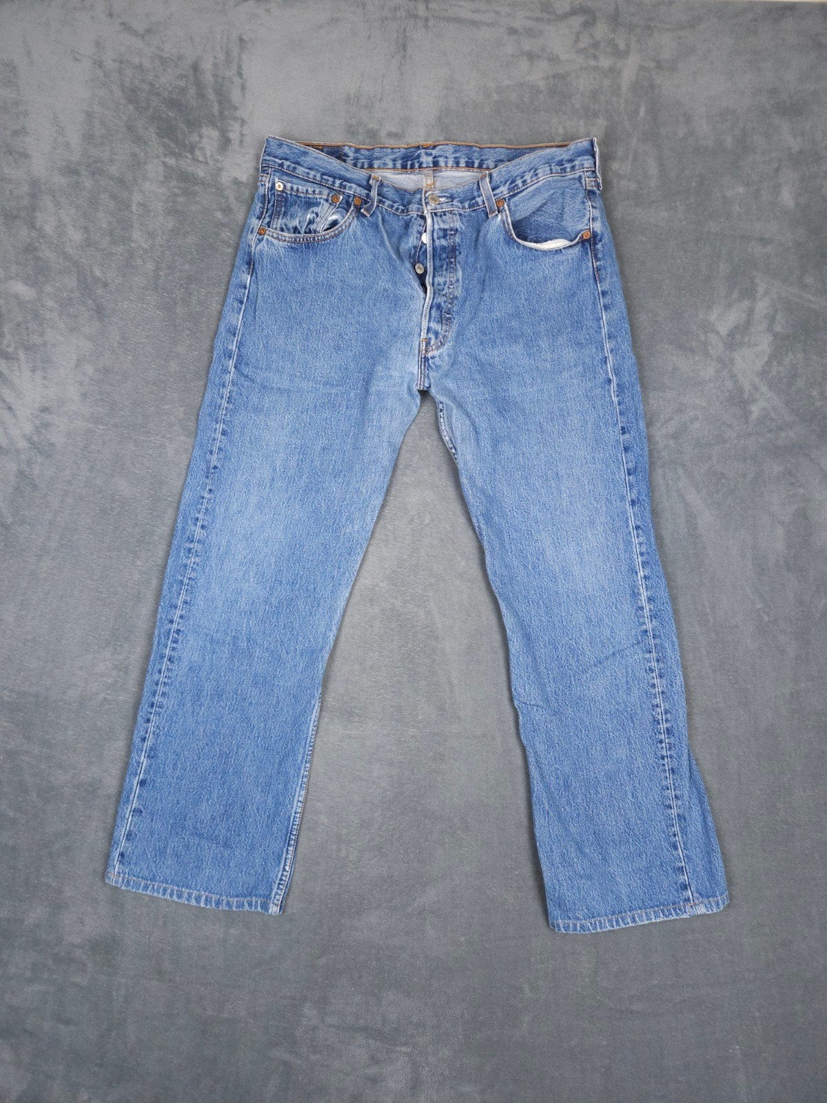 Levis 501 Broek W36 L30 Straight Fit Blauw Jeans., W36 - W38 (confectie 52/54), ., Zo goed als nieuw, .