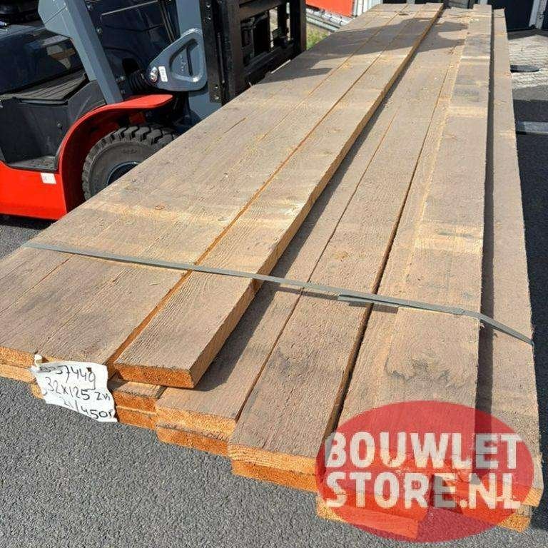Vuren planken | vurenhout plank | ruw | 32x125mm | 4500mm, 25 tot 50 mm, Nieuw, Ophalen of Verzenden, Plank