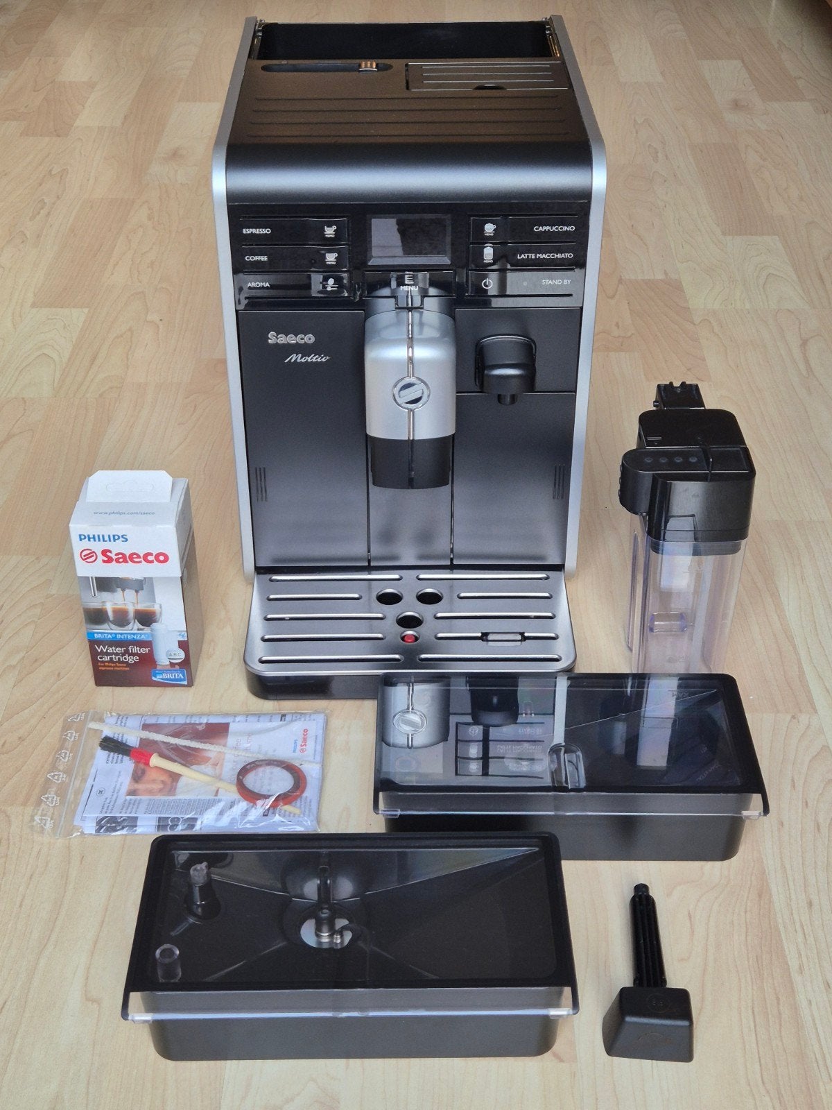 Saeco Moltio HD8769 volautomatische espressomachine, Ophalen, Afneembaar waterreservoir, Gebruikt, Espresso apparaat