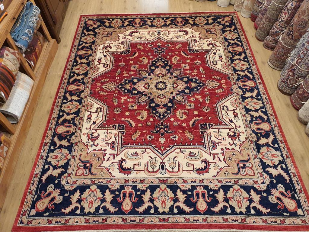 Handgeknoopt oosters tapijt kazak 306x240, Info@SlatsAntiek.nl, Crème, Perzisch, Vof Slats Antiek
