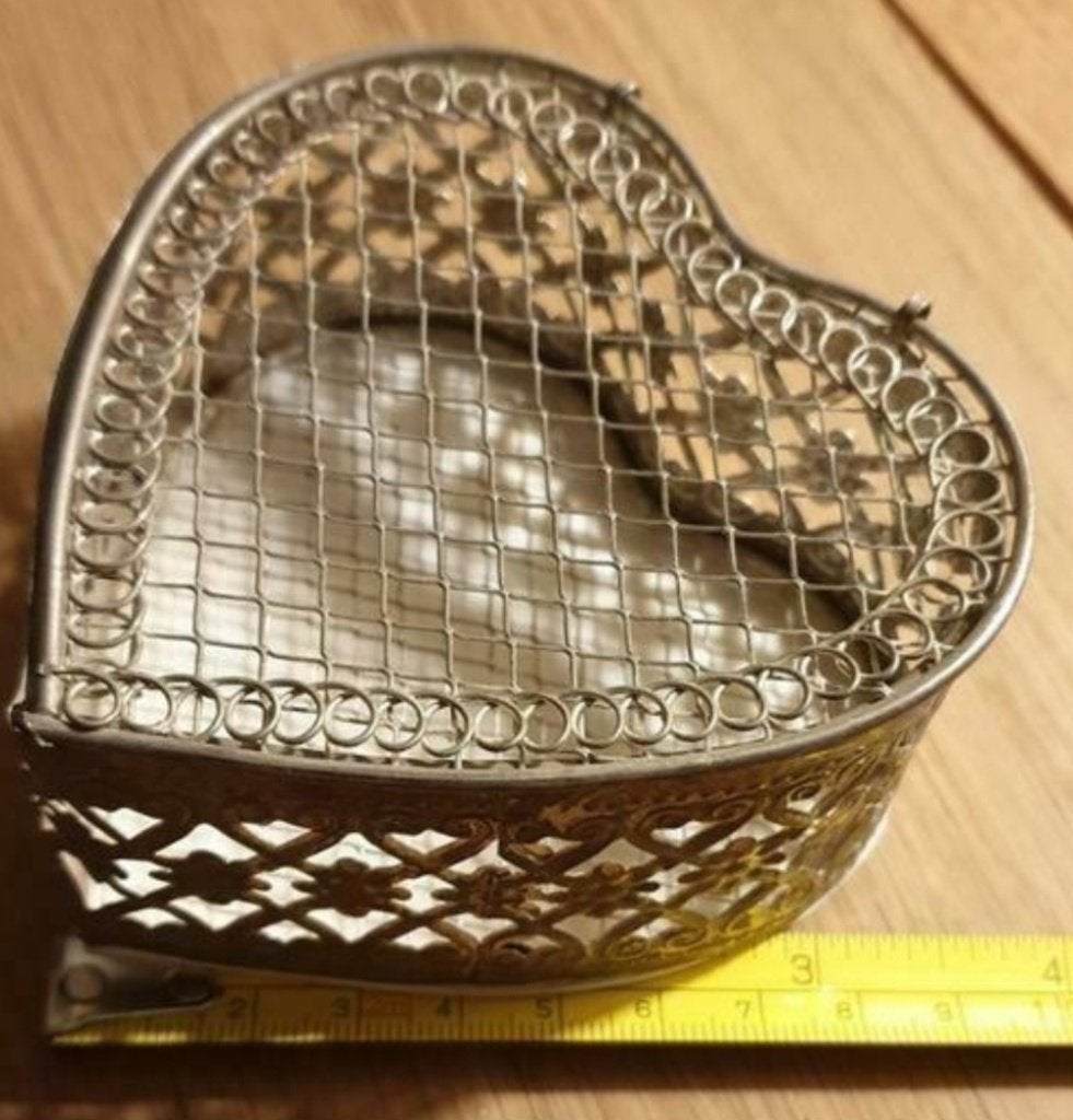 Filigrain hart vormig doosje gave vintage brocante opbergen!, Ophalen of Verzenden