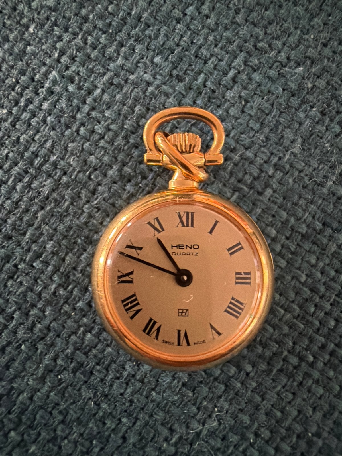 Heno Quartz Zakhorloge - Verguld met Bloemenpatroon, Overige merken, Overige materialen, Zakhorloge, Verguld