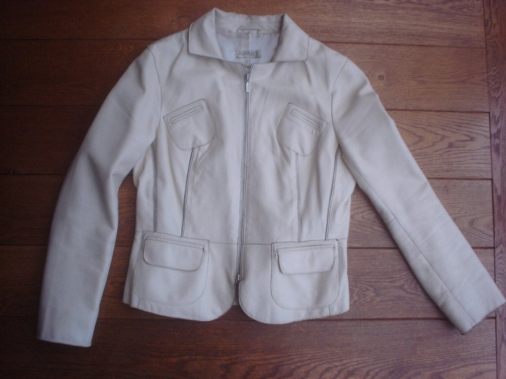 ecru leder jasje, maat 40, Apart, Maat 38/40 (M), APART.., Verzenden, Beige