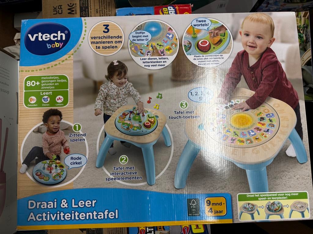 VTech Draai & Leer Alfabet Tafel - Retourdeal Nieuw in Doos, Ophalen of Verzenden, Zo goed als nieuw, Hout