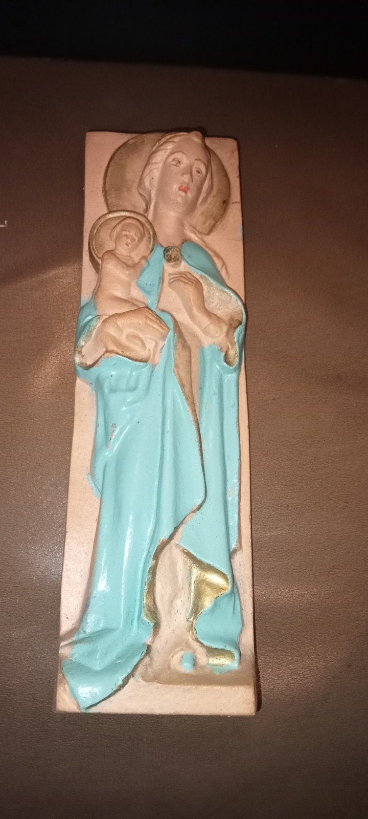 Vintage Maria met Kind Plaquette - Religieuze Kunst, Ophalen of Verzenden