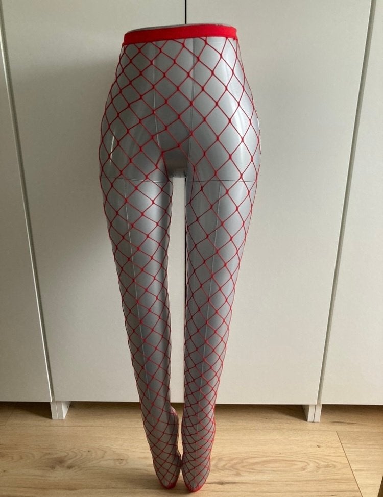 Visgraat open panty met jarretel design, Verzenden, Nieuw, Zwart, Panty