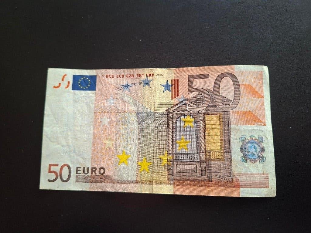 2002 Duitsland 50 euro 1e serie Duisenberg code P003, Verzenden, Duitsland, 50 euro, Los biljet
