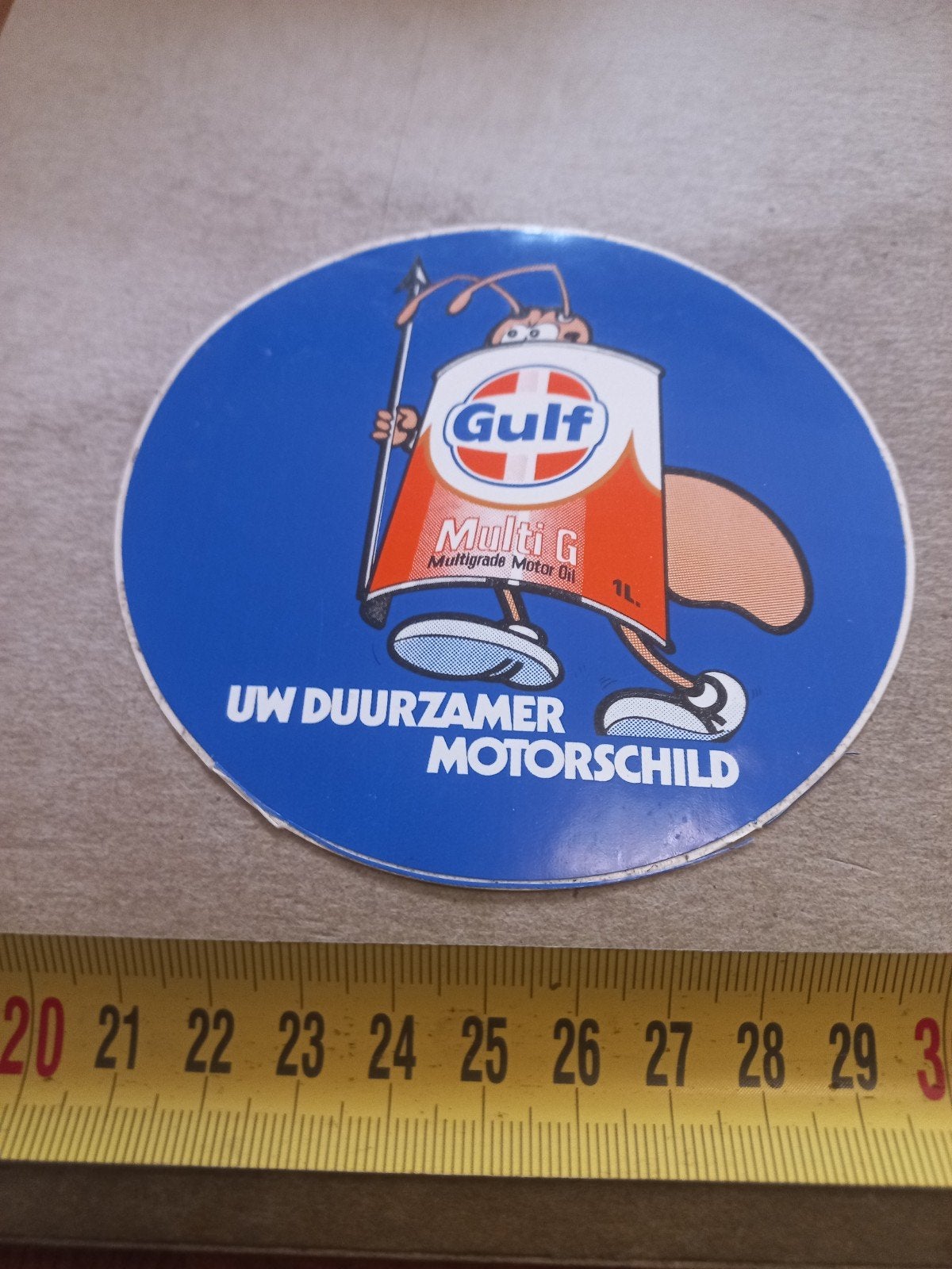Vintage Gulf Multi G Multigrade Motor Oil Sticker, Verzamelen, Ophalen of Verzenden, Gebruikt