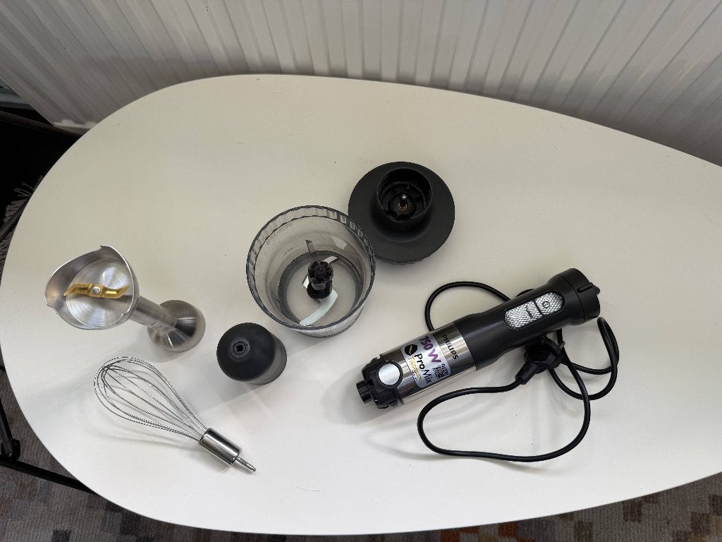 Philips ProMix Titanium Staafmixer Set met Hakmolen & Garde, Minder dan 1 liter, Verzenden, Gebruikt, 2 snelheden