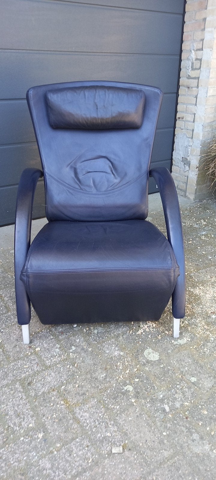 Rolf Benz 3100. Blauw. Leer., Huis en Inrichting, Ophalen, Gebruikt, 50 tot 75 cm, Leer
