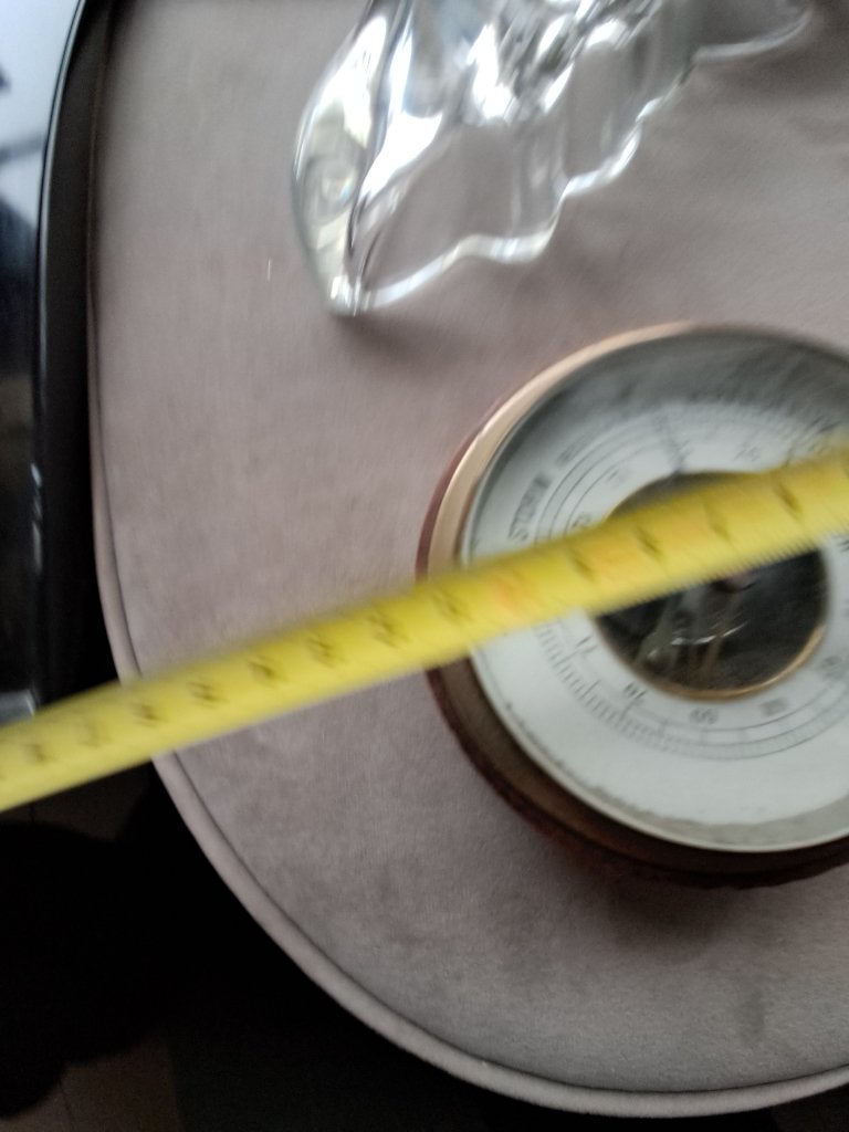 Klassieke ronde inbouwbarometer met messing rand  CS27406, Ophalen of Verzenden, Gebruikt, Barometer