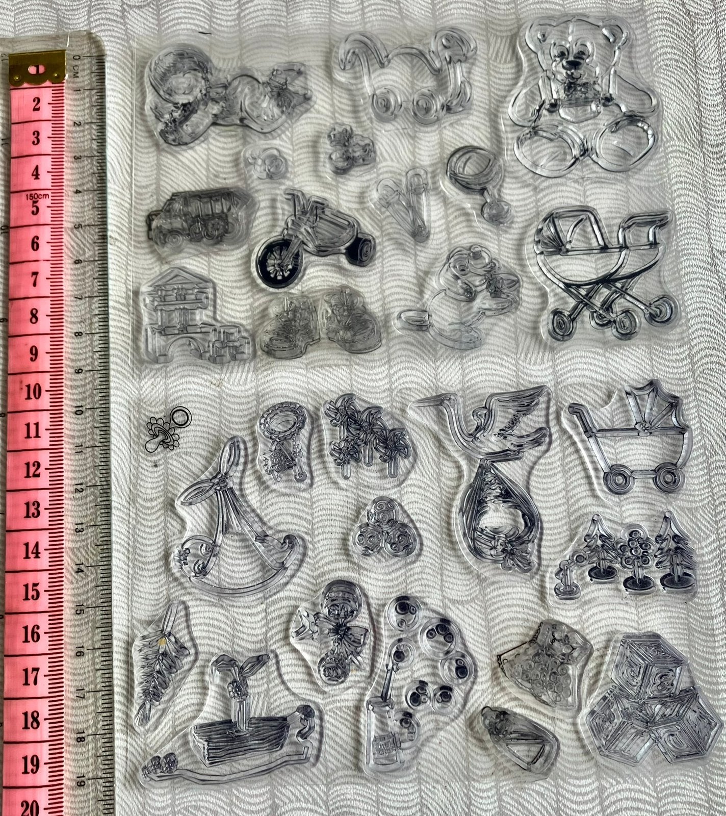 3 x baby stempels, Ophalen of Verzenden, Zo goed als nieuw, Houten stempel