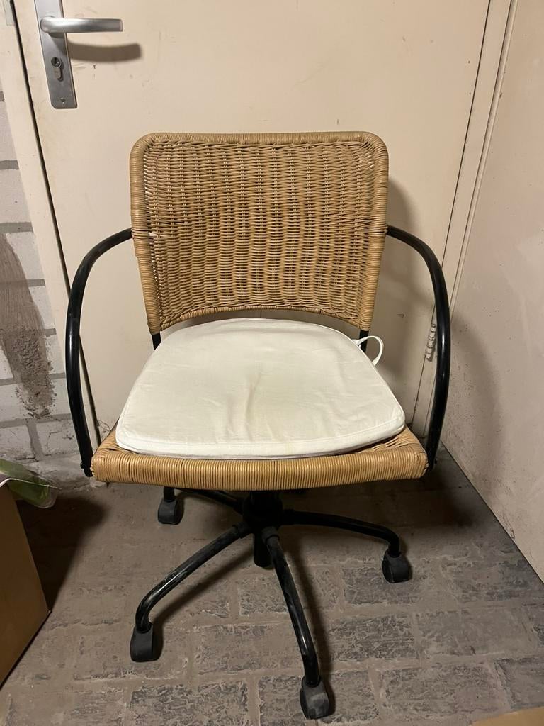 Rieten Bureaustoel, Ophalen of Verzenden, Gebruikt, Beige, Bureaufiets