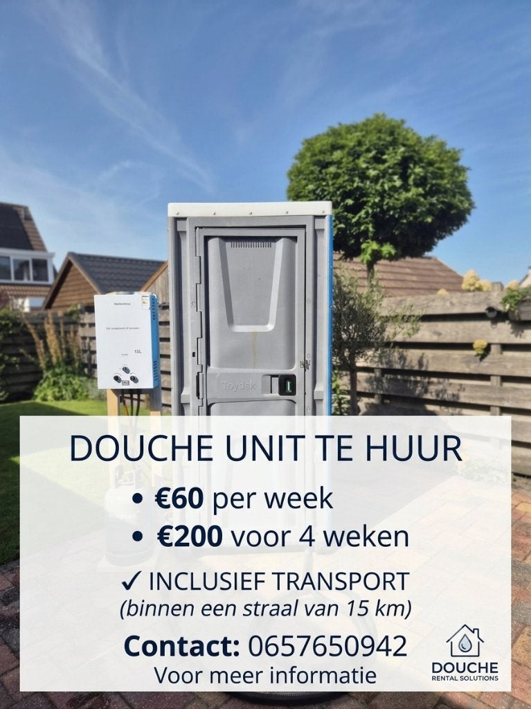 Te huur -- mobiele douchecabine, Doe-het-zelf en Verbouw, Ophalen of Verzenden