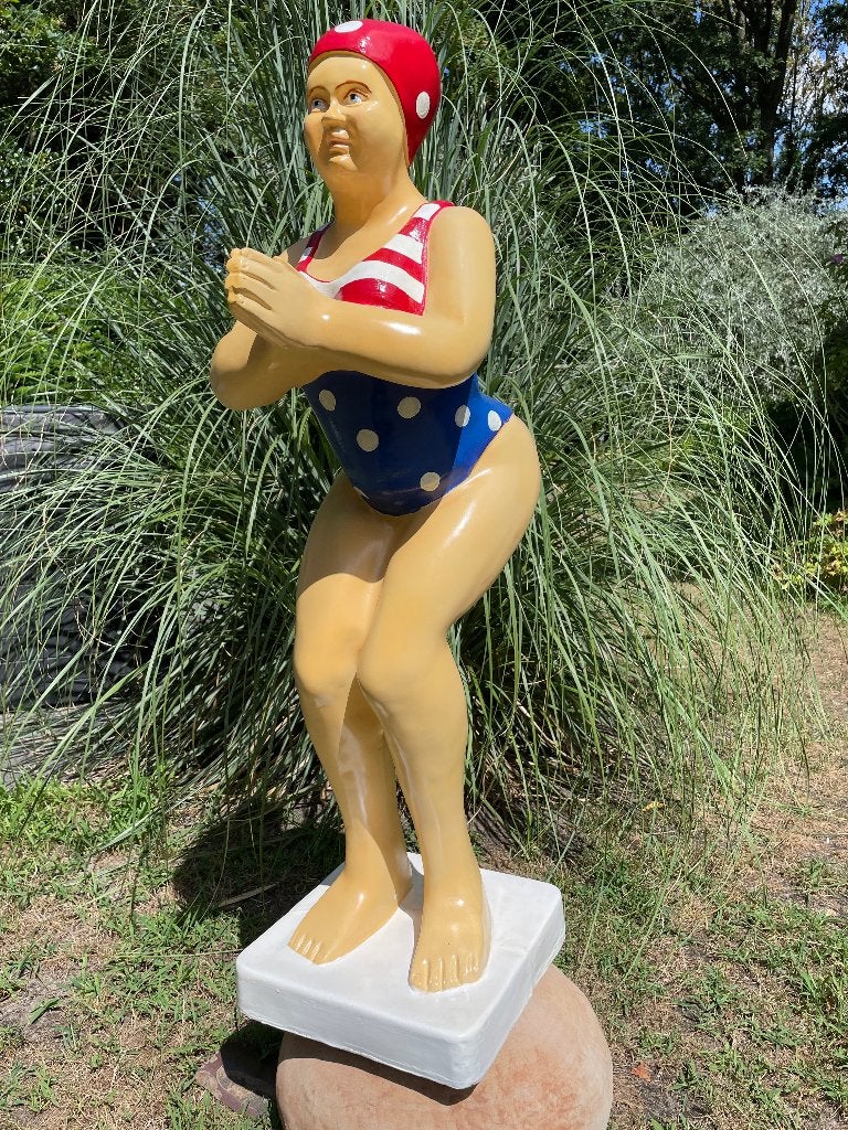 Duikende dame USA jacuzzi tuin, zwembad, vijver 115cm, Ophalen, Nieuw, Kunststof, Mensenbeeld