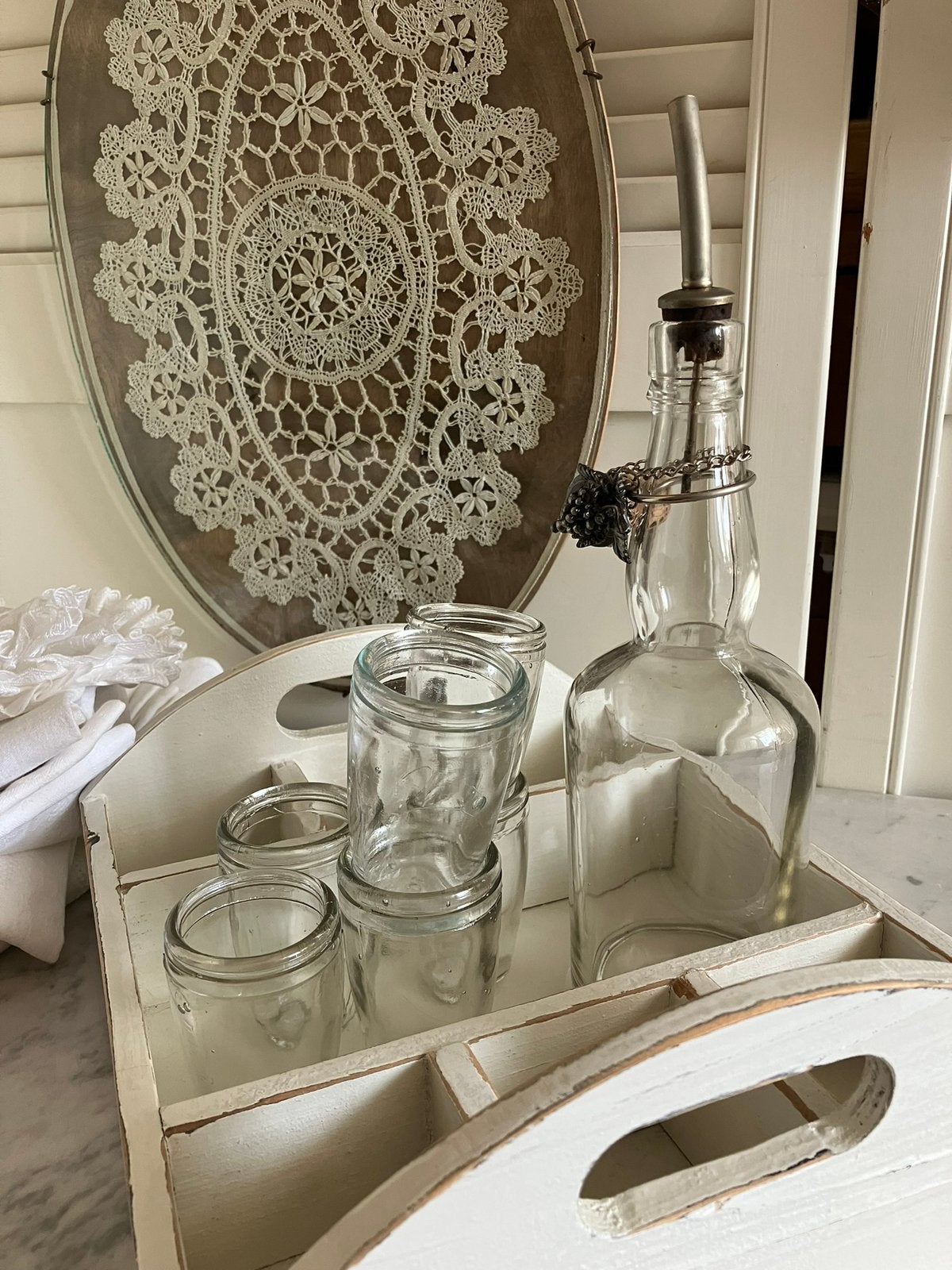 Vintage karaf met glaasjes Zuid-Afrika, Ophalen of Verzenden