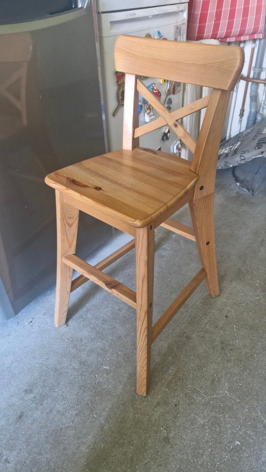 Ikea Ingolf kinderstoel hout - uitstekende staat, Ophalen, Zo goed als nieuw, Meegroeistoel
