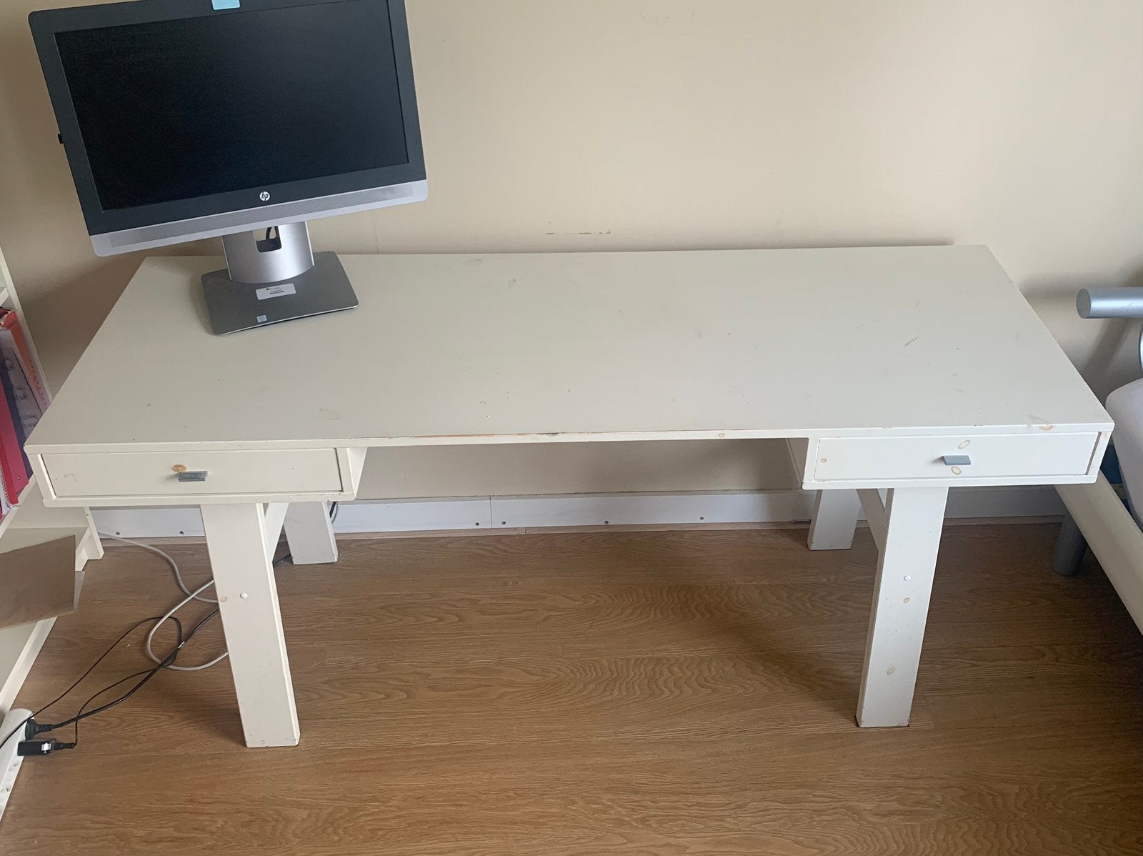 Wit houten bureau, Huis en Inrichting, Bureaus, Ophalen, Gebruikt
