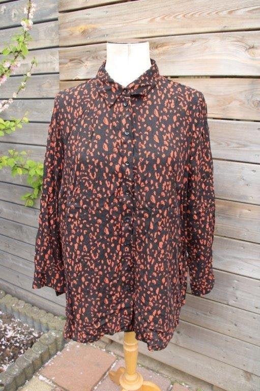 Blouse zwart/ roest Paprika mt 1 (44) Vaste prijs, Zwart, Maat 42/44 (L), Ophalen of Verzenden, Zo goed als nieuw