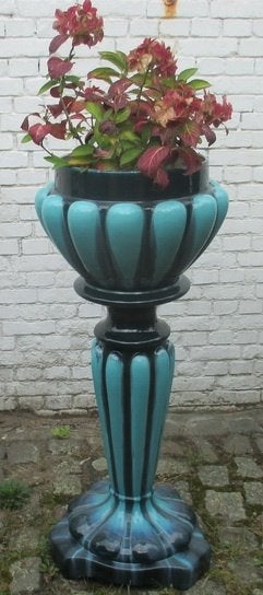 art deco Clement Massier bloemenstaander op voet, Ophalen