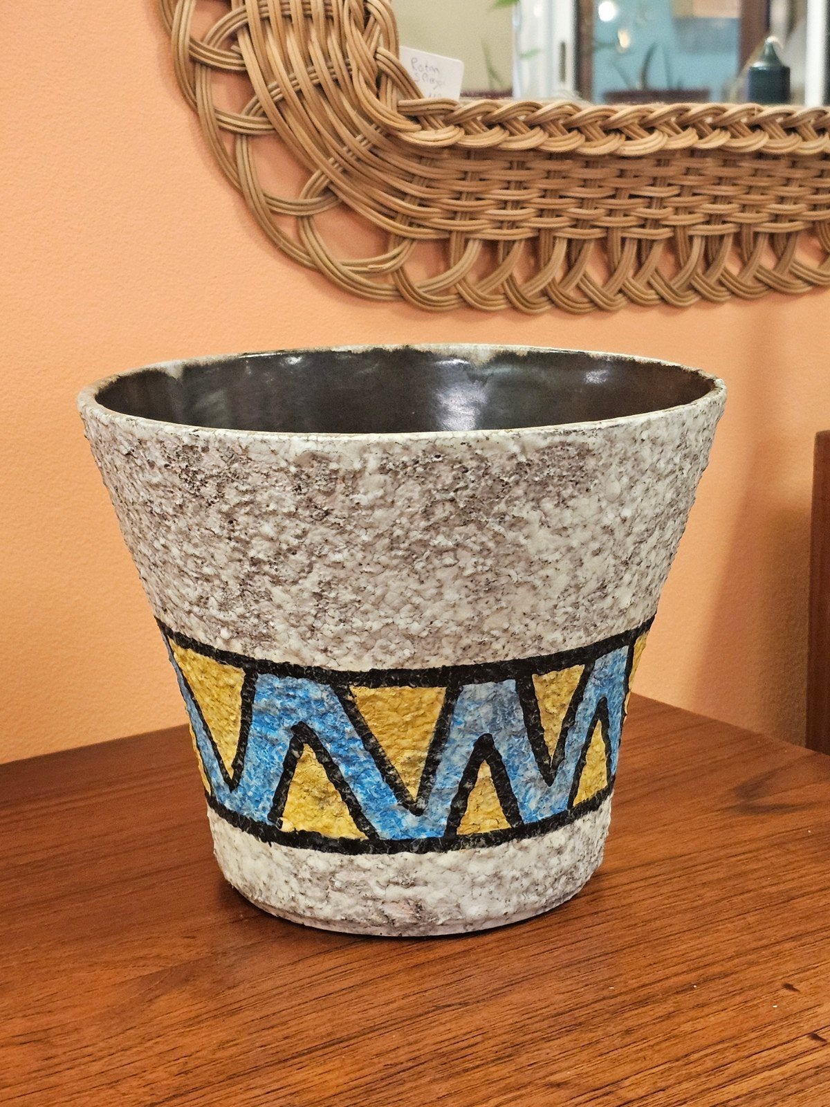 Vintage Uebelacker Keramik Bloempot - Fat Lava Zigzag, Ophalen of Verzenden, Nvt, Nvt, Nvt