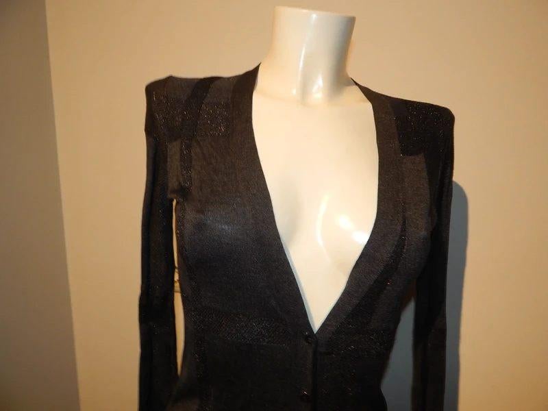 Burberry zijde vest breisel grote ruiten glinster metal stof, Verzenden, Burberry, Maat 36 (S), Grijs