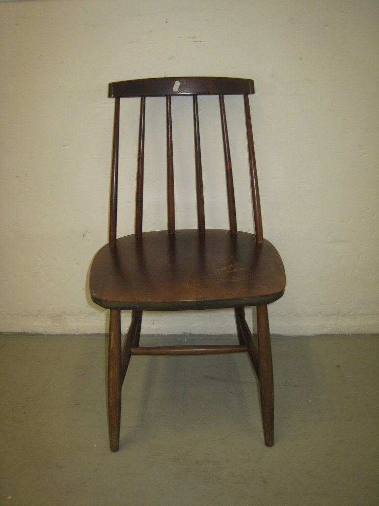 Vintage bruin houten spijlenstoel, Niet ingevuld, Gebruikt, Niet ingevuld, Niet ingevuld