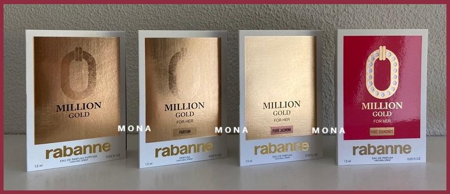 Million Gold for Her set 4 parfum samples proefjes testers, Verzenden, Nieuw