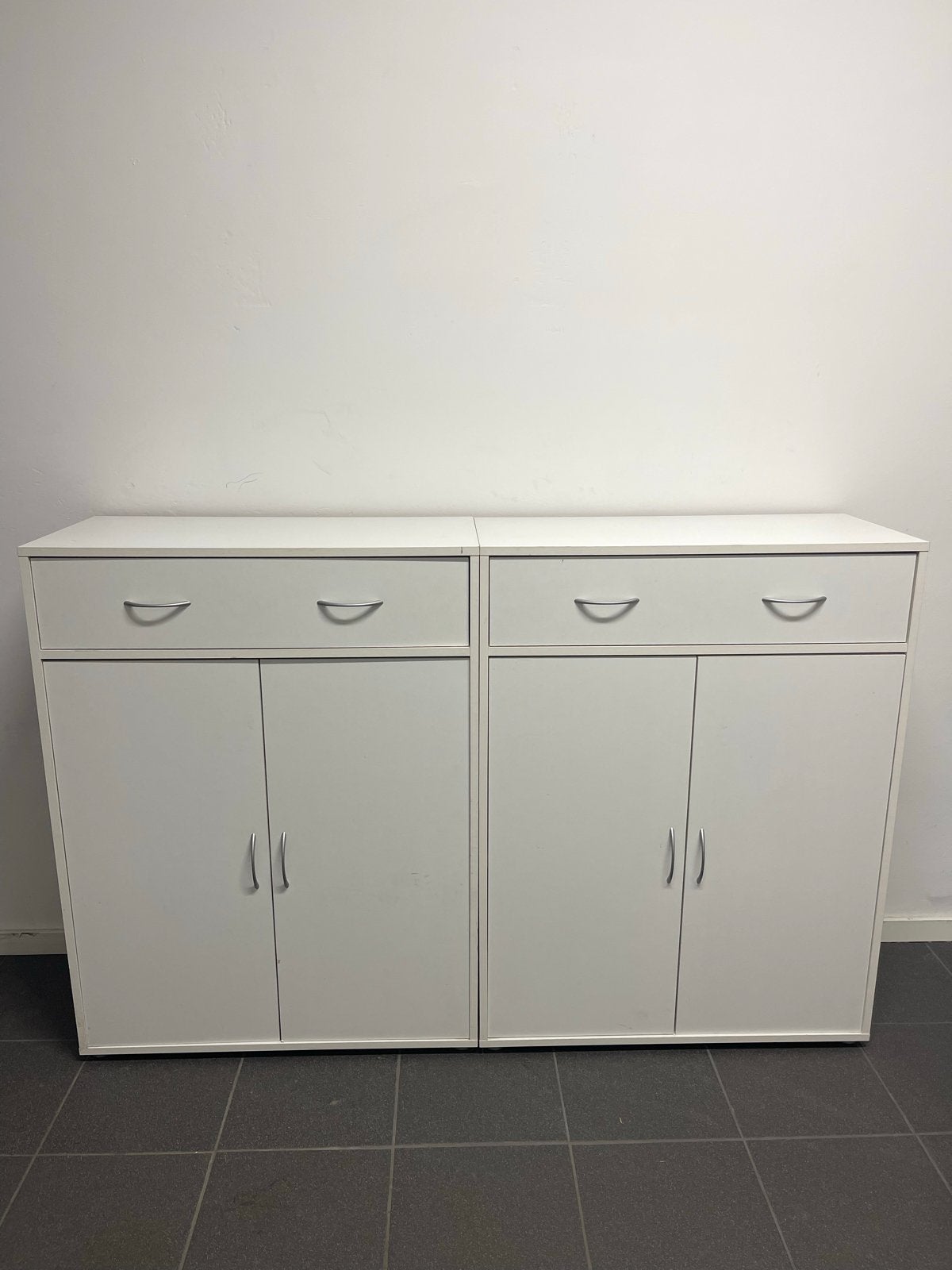 Set van 2 witte kasten met lades en deuren, Ophalen, Gebruikt