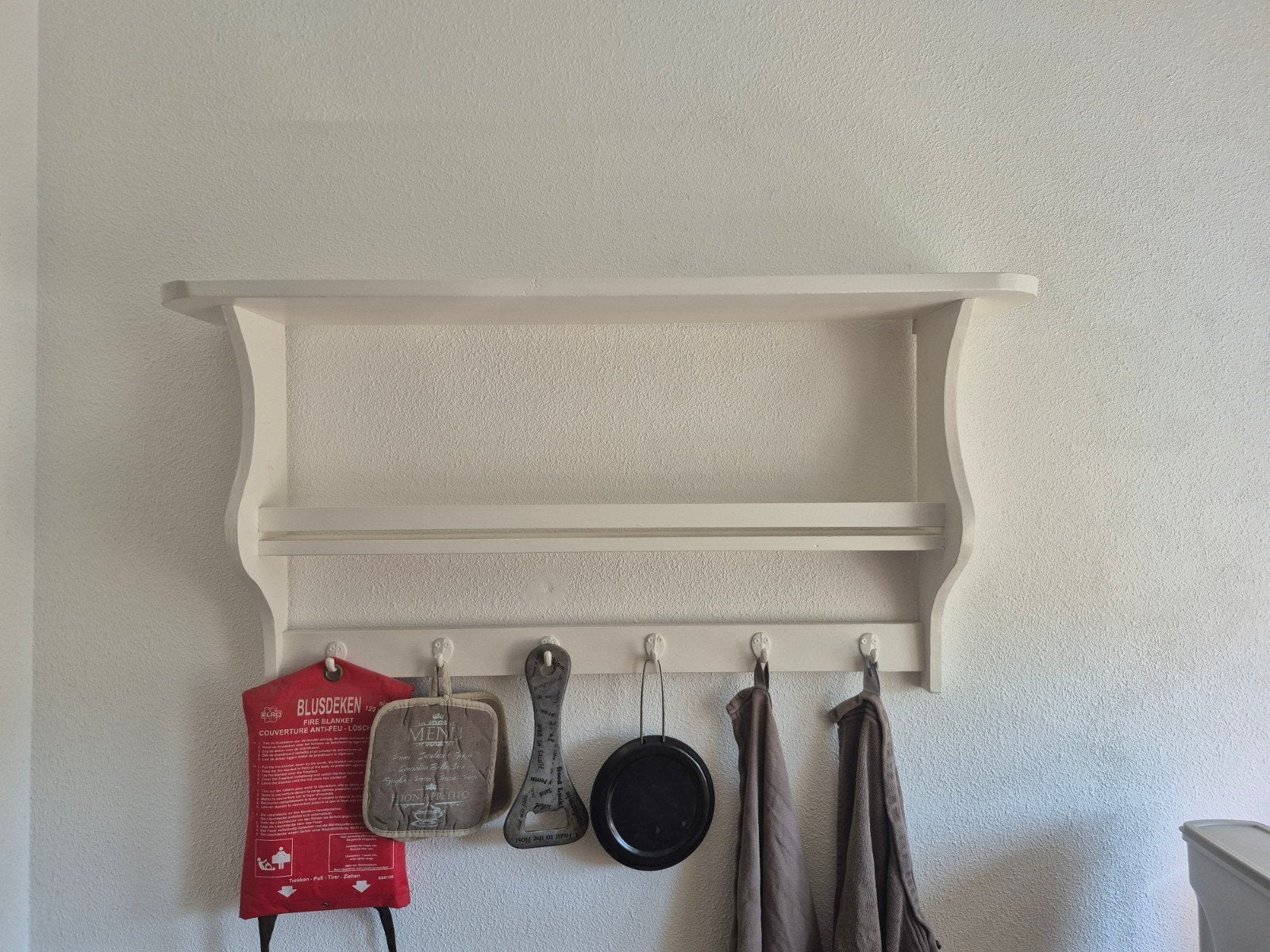 Wit kruidenrek/ keukenrek met haken, 100x45x20 cm, Ophalen, Gebruikt