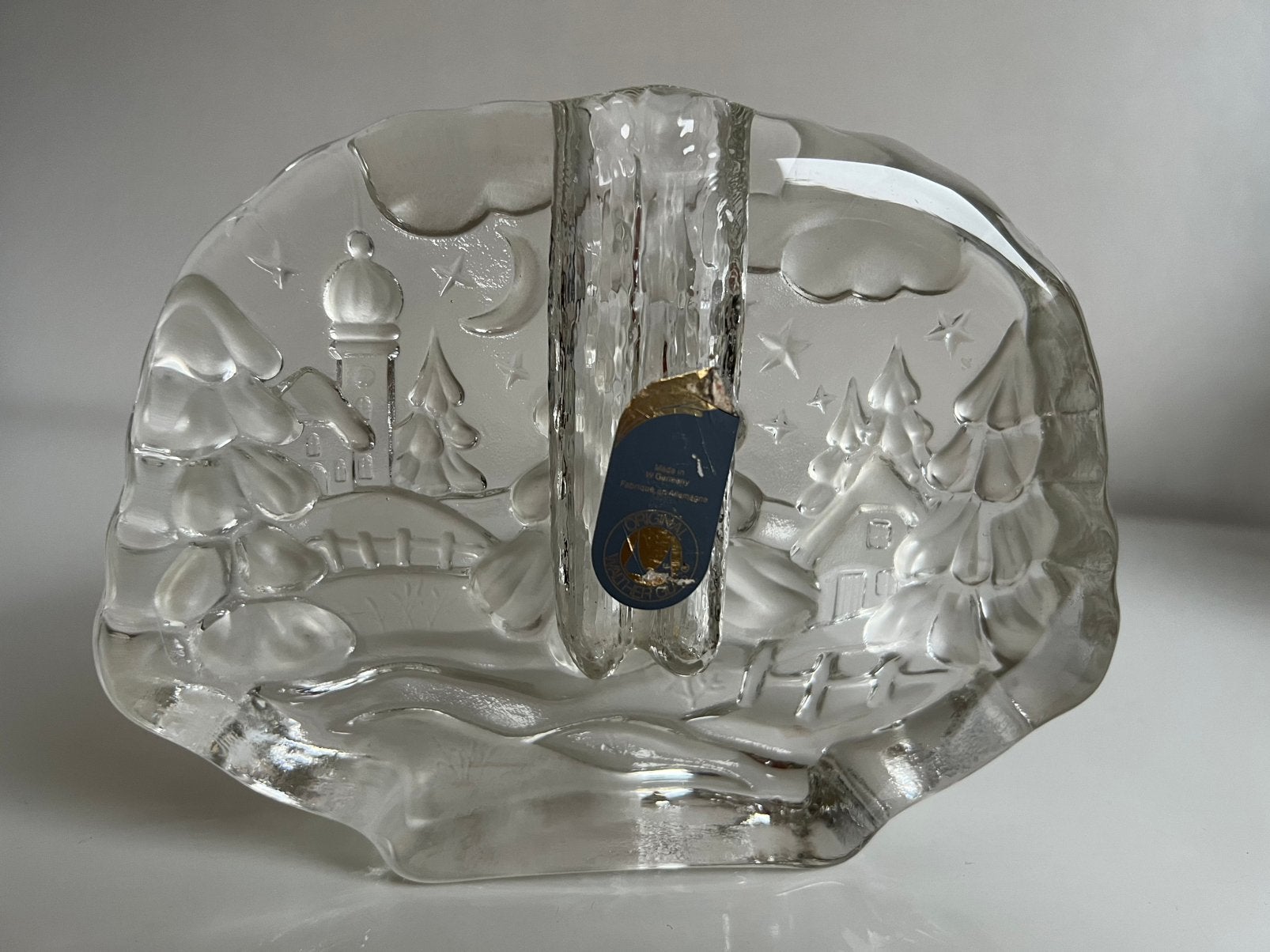 Vintage Walther Glas Solifleur Kandelaar Winterwonderland, Ophalen of Verzenden, Zo goed als nieuw, Glas, Kandelaar