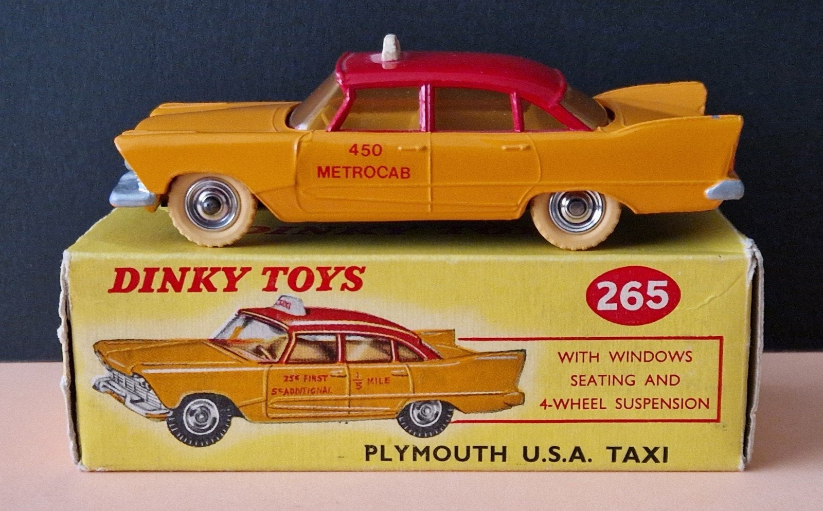 DinkyToys (265, GB) Plymouth USA Taxi, Hobby en Vrije tijd, Verzenden, Zo goed als nieuw, Auto, Dinky Toys