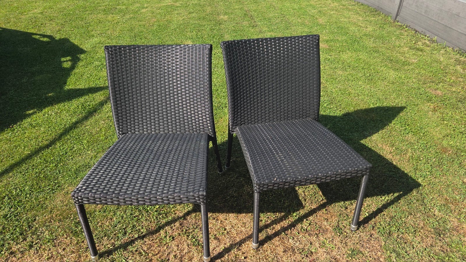 Zwarte Wicker Tuinstoelen - Perfecte Staat, Ophalen of Verzenden, Zo goed als nieuw, Wicker