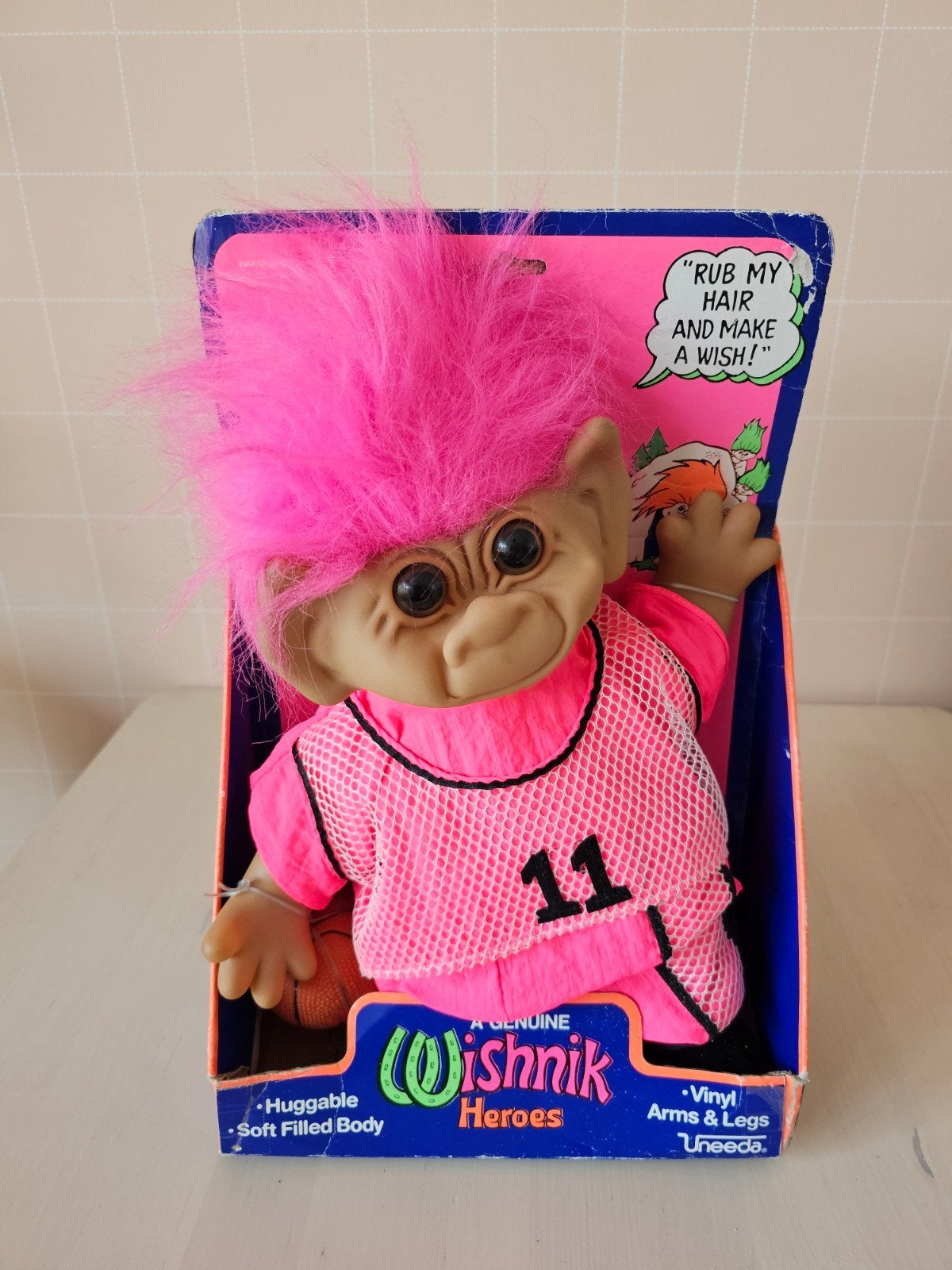 Vintage Wishnik Heroes trol pop, Verzenden, Nieuw, Jongen of Meisje