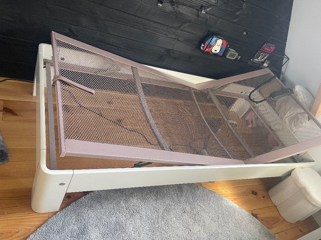 Auping eenpersoons elektrisch verstelbaar bed, Ophalen, 90 cm, Eenpersoons, Wit