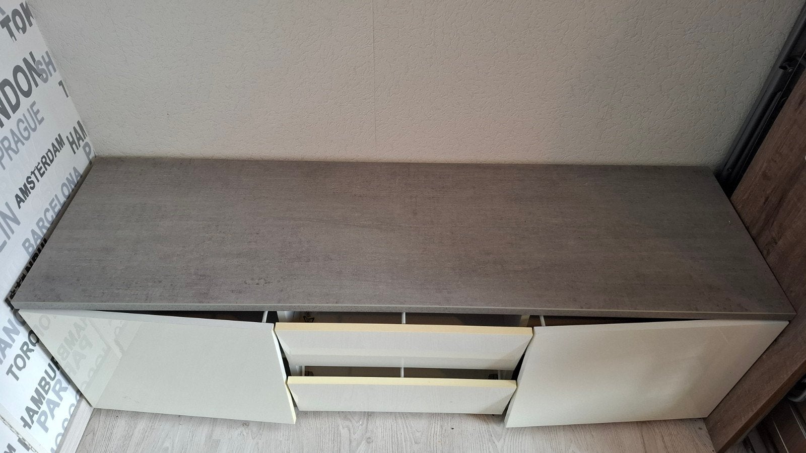 tv meubel jysk betonlook  150x45x45, Ophalen, Gebruikt