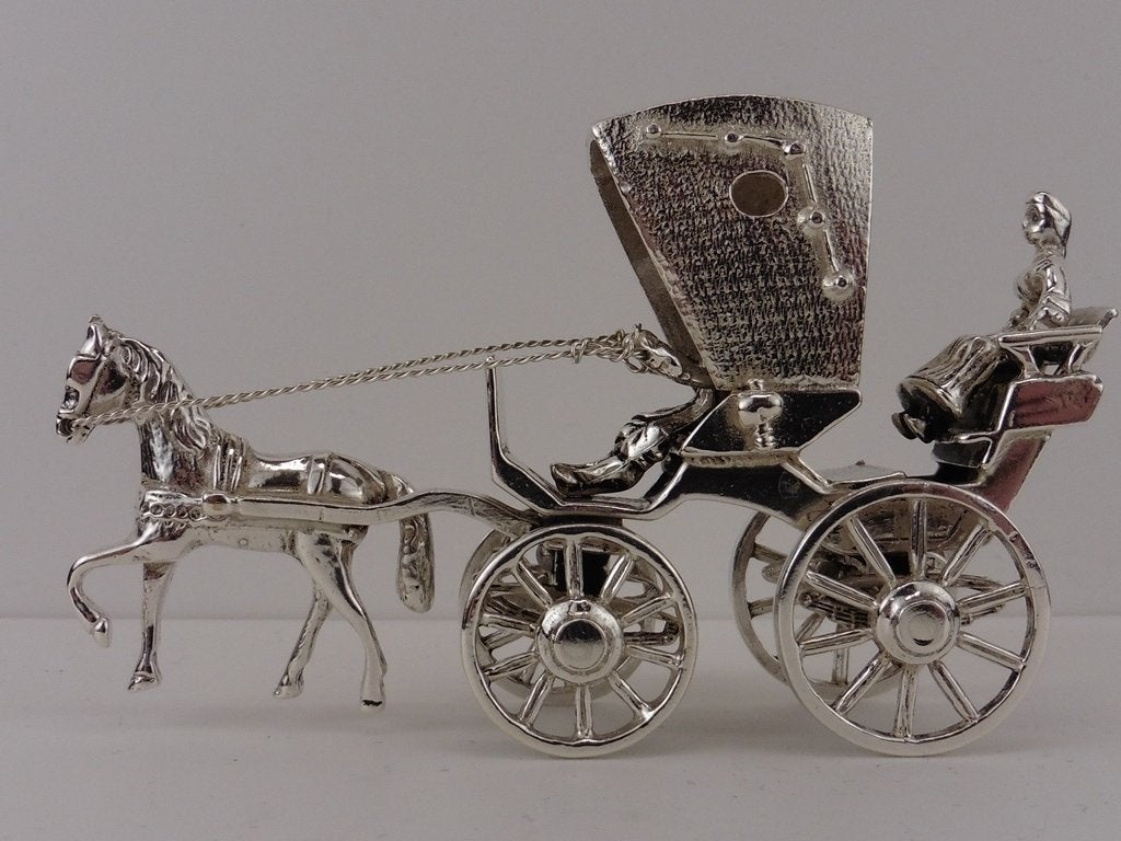 Zilveren miniatuur Koets                                 Z46, Ophalen of Verzenden, Zilver