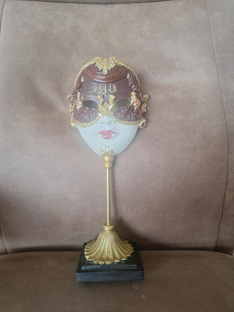 Decoratieve Venetiaanse Masker op Standaard, Antiek en Kunst, Ophalen of Verzenden
