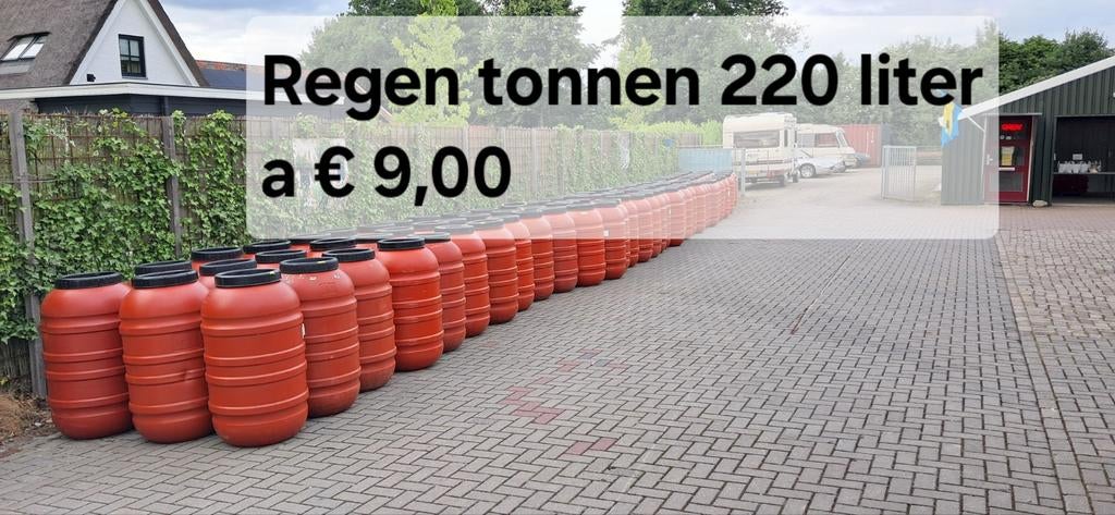 Regentonnen 220 liter in terracotta, Tuin en Terras, Regentonnen, 150 liter of meer, Ophalen