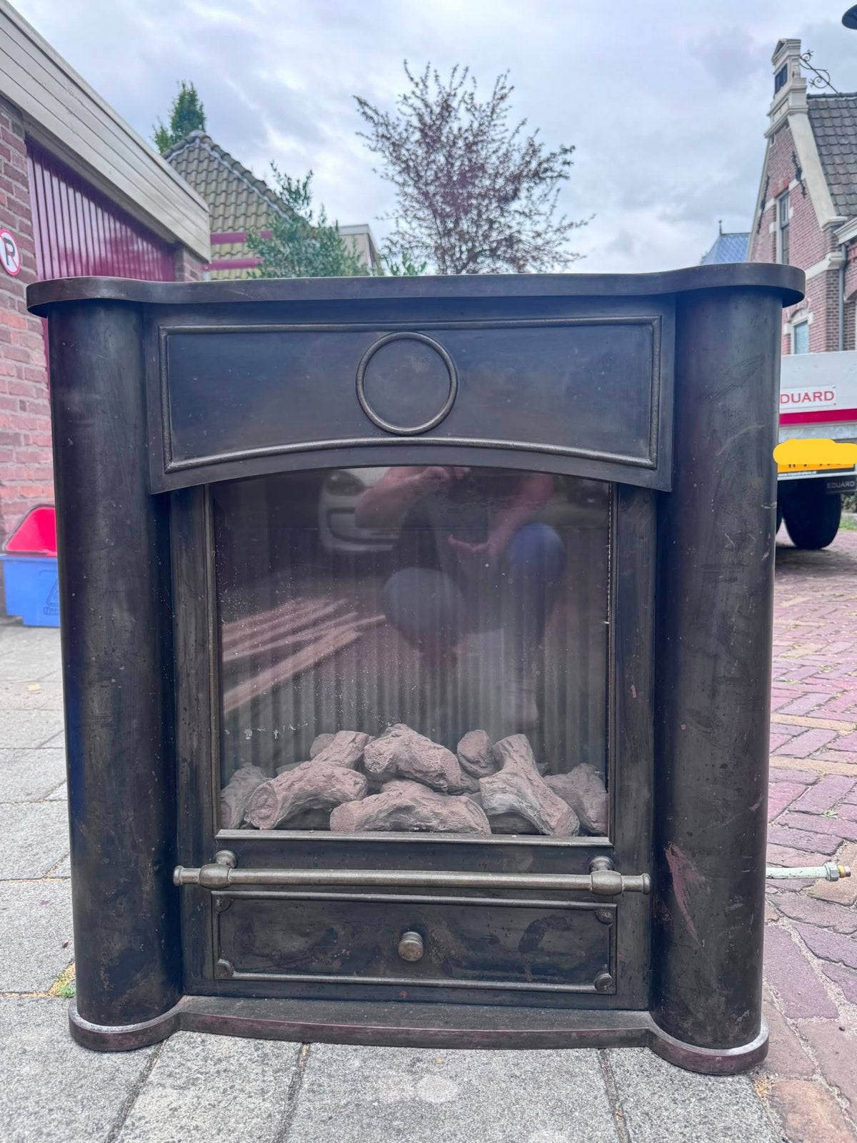 Helex Gaskachel - Sfeervolle Vrijstaande Haard, Ophalen, Gebruikt, Vrijstaande haard, Gashaard
