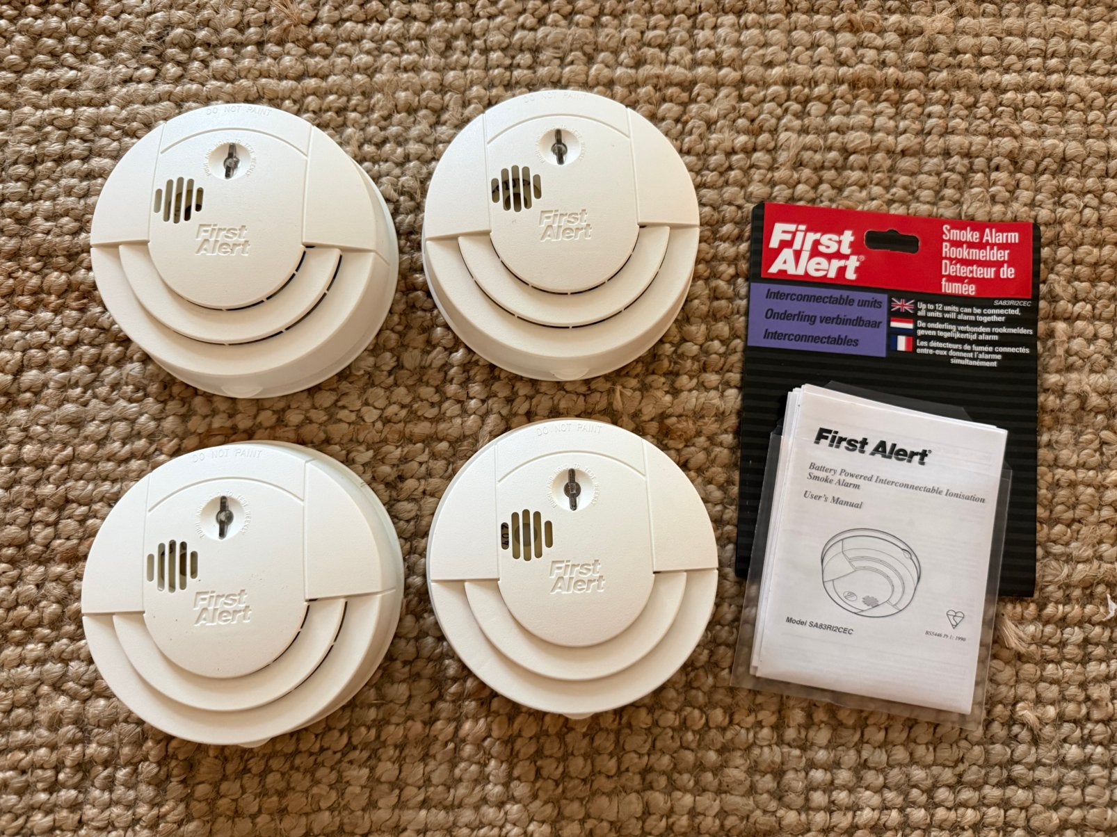 4 stuks nieuwe FirstAlert rookmelder, Detector, Sensor of Melder, Nieuw, Ophalen of Verzenden, Rook