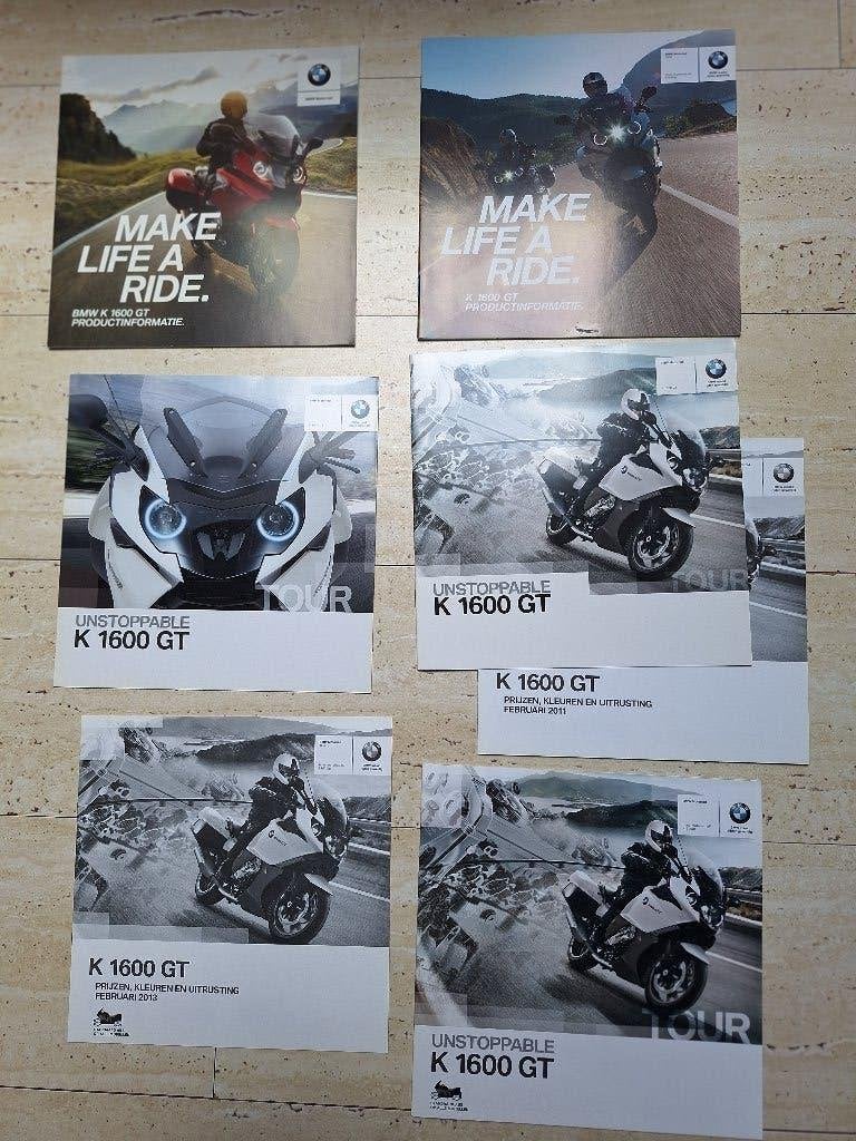 BMW K 1600 GT 6 stuks motorfolders + 2 prijslijsten, Boeken, Ophalen of Verzenden, Zo goed als nieuw, BMW AG, Merk of Model