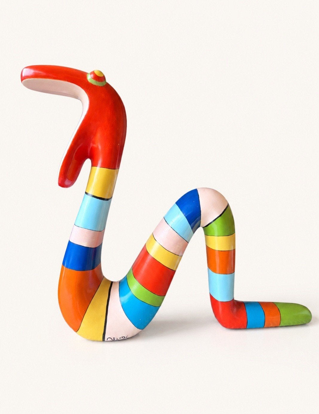 Niloc Pagen 'Moving Snake' - Kleurrijk Beeld, Ophalen of Verzenden
