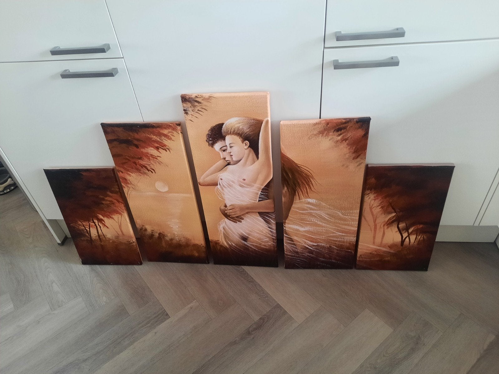 prachtig 5 luik, Ophalen of Verzenden, Zo goed als nieuw, Schilderij