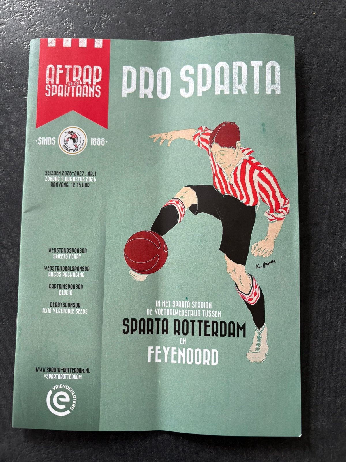 Programmaboekje Sparta - Feyenoord, Ophalen of Verzenden, Zo goed als nieuw, Feyenoord, Boek of Tijdschrift
