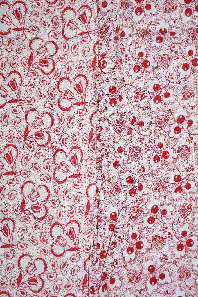 2 verschillende antieke rood / wit kussenslopen, Ophalen of Verzenden