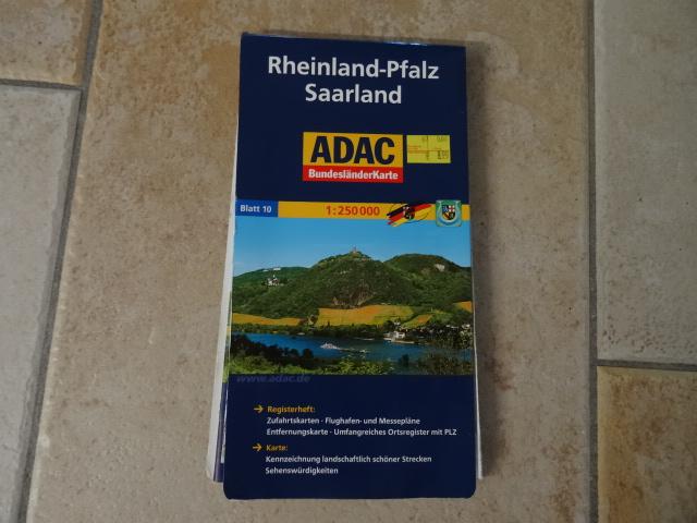 ADAC wegenkaart Rheinland Pfalz en Saarland, Ophalen of Verzenden, Zo goed als nieuw, 1800 tot 2000, Landkaart