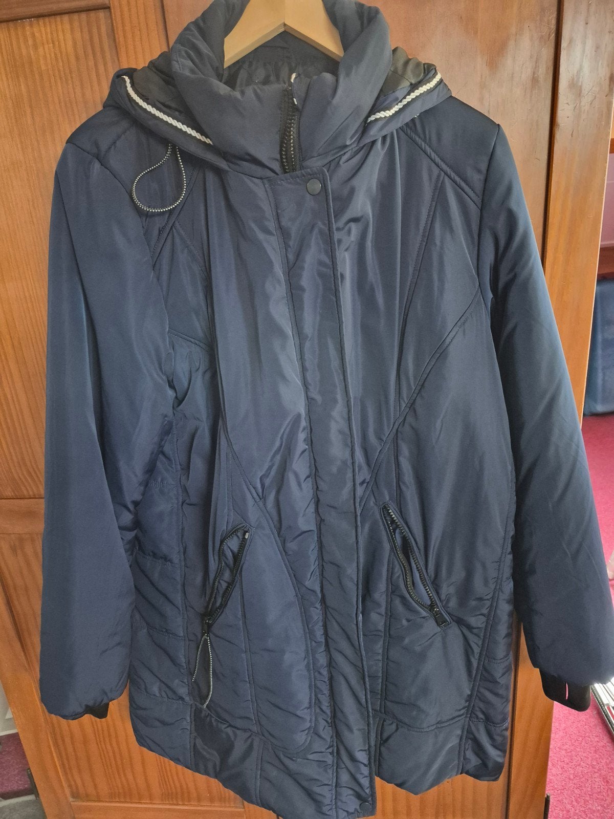 Donkerblauwe parka Ms Mode maat 48 - Lekker warm!, Kleding | Dames, Maat 46/48 (XL) of groter, Gedragen, Ms Mode, Verzenden