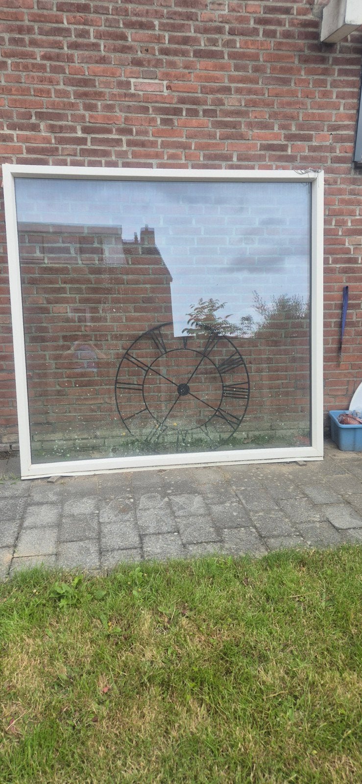 Groot gevelraam met dubbelglas, Gevelraam of Ruit, Gebruikt, 120 tot 160 cm, Ophalen of Verzenden